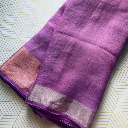 Linen Lilac Saree