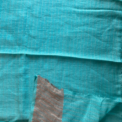 Linen Teal-Blue Saree