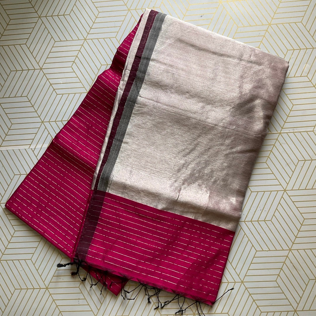 Madhuram Pink Saree