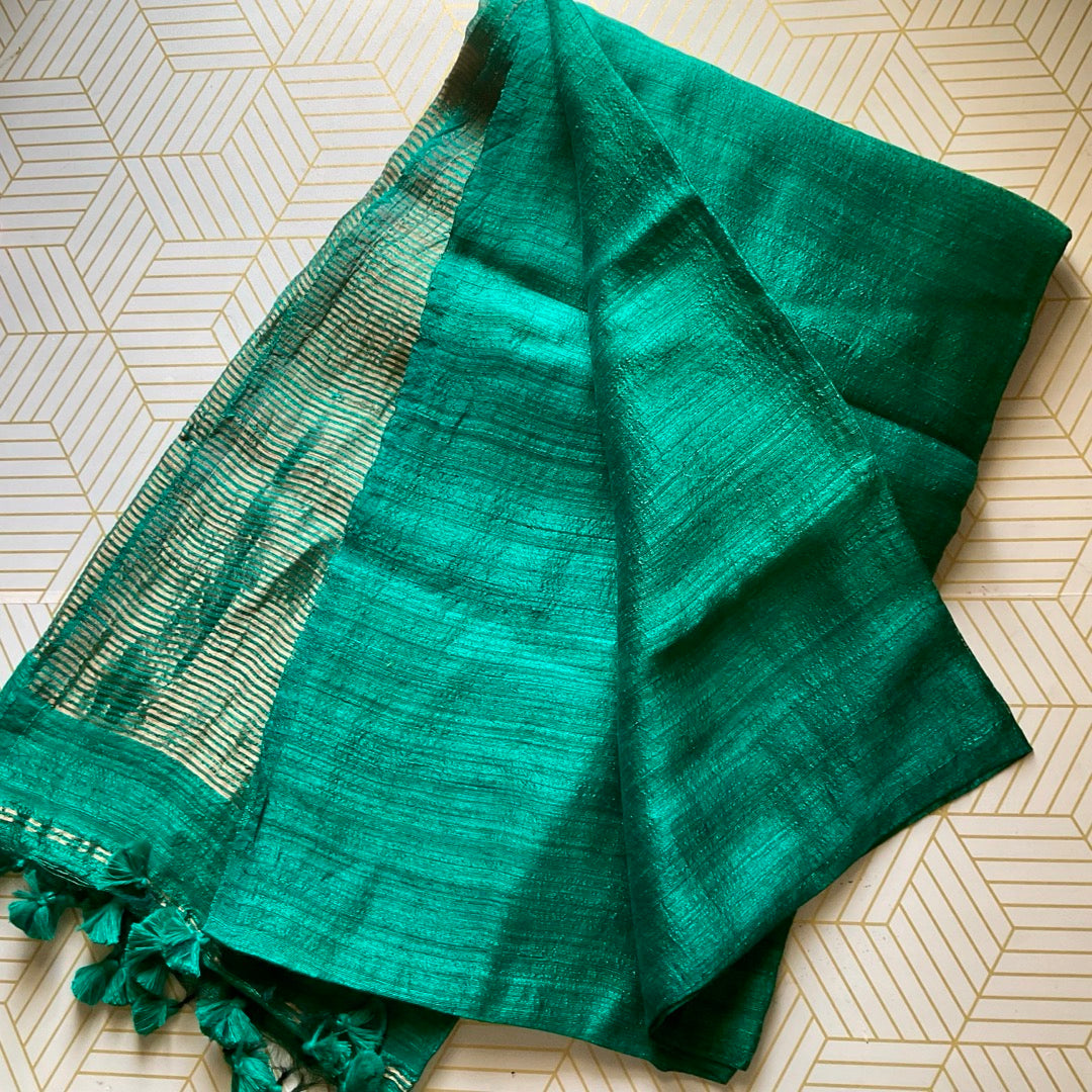 Matka Silk Green Saree