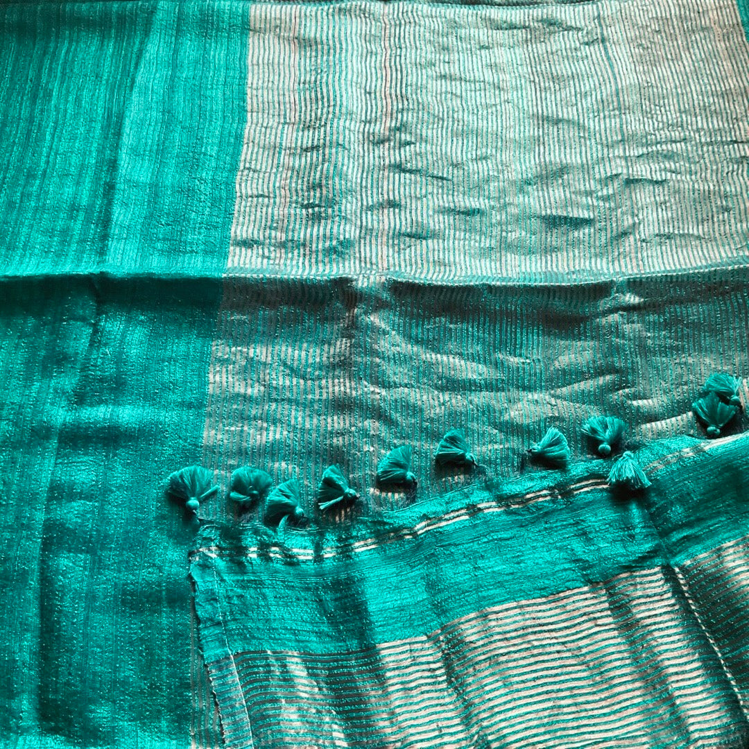 Matka Silk Green Saree