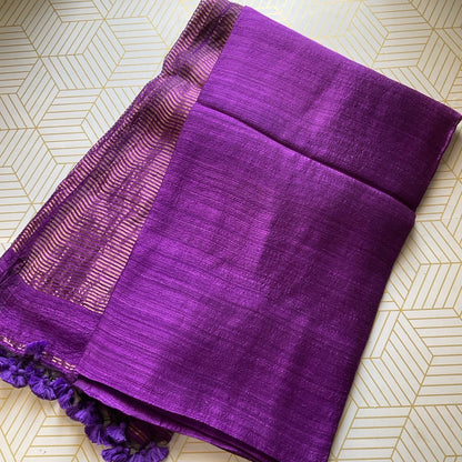 Matka Silk Purple Saree