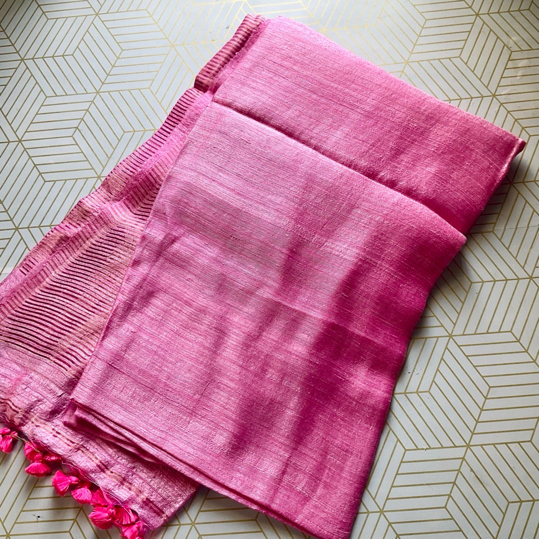 Matka Silk Pink Saree