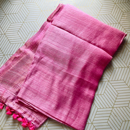 Matka Silk Pink Saree