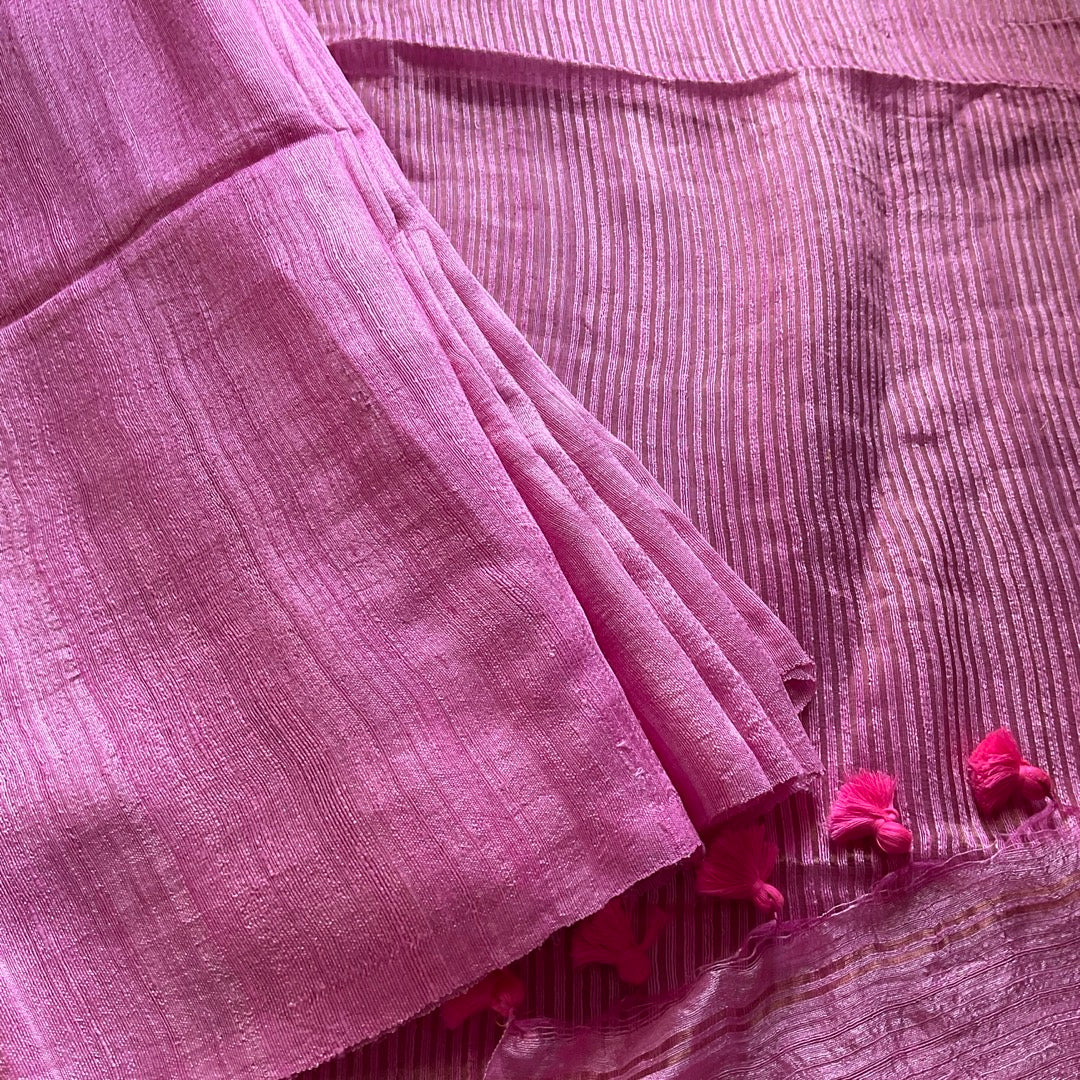 Matka Silk Pink Saree