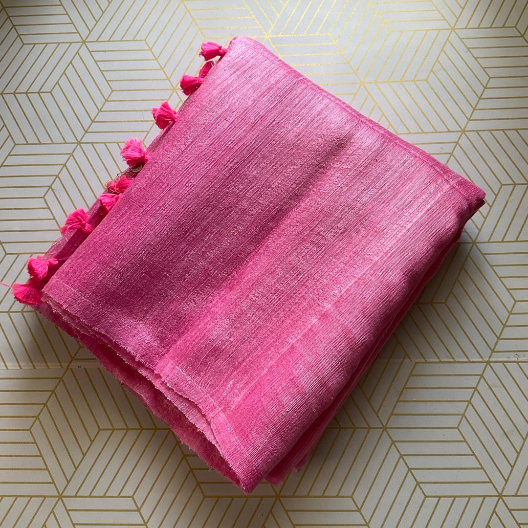 Matka Silk Pink Saree