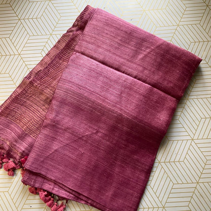 Matka Silk Pink Saree