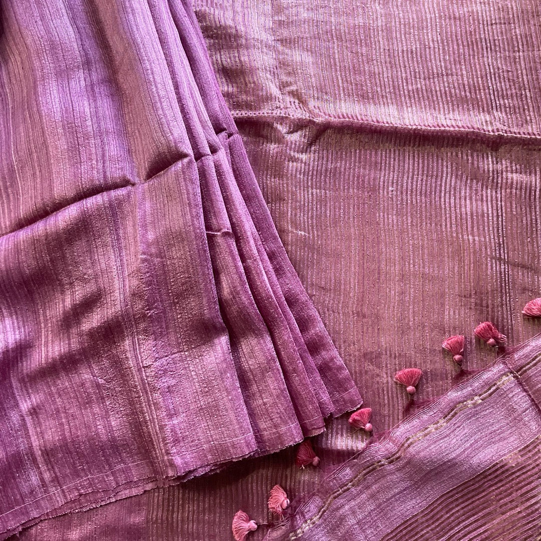 Matka Silk Pink Saree