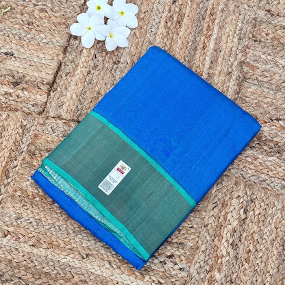 Tussar Blue Saree