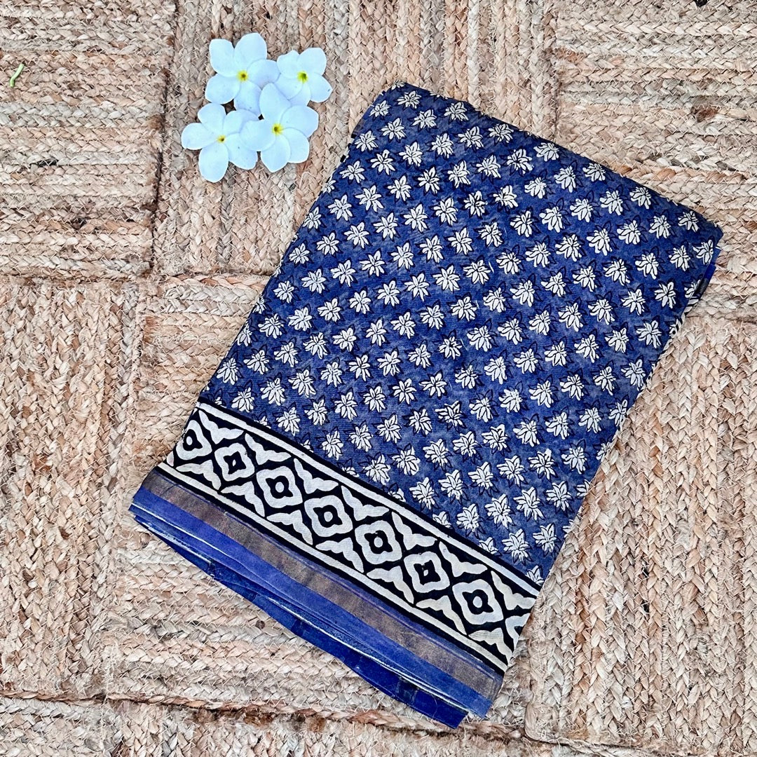 ChanderiSilk Violet Saree