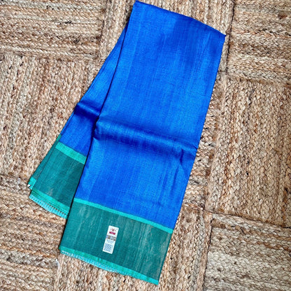 Tussar Blue Saree