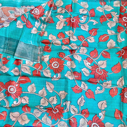 Tussar Blue Saree