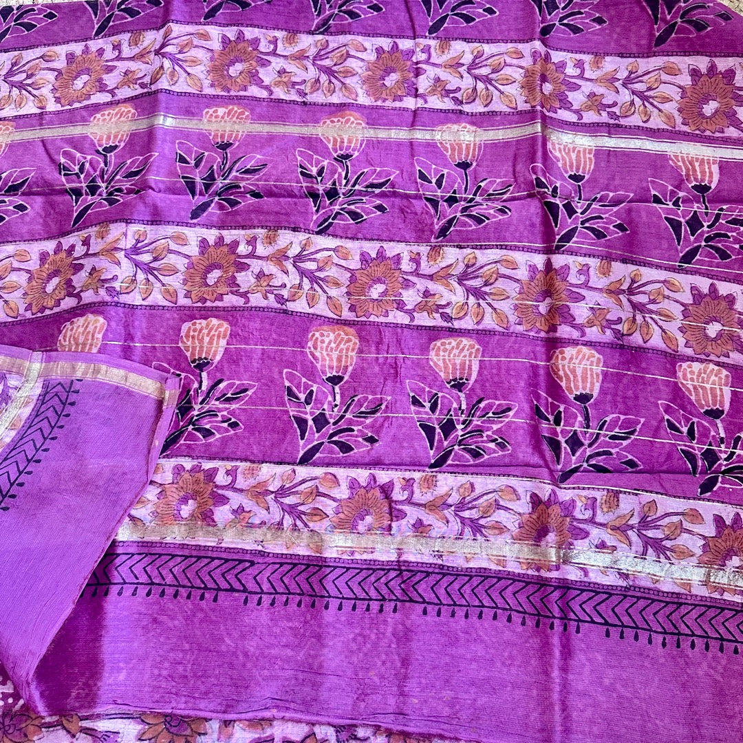 ChanderiSilk Pink Saree