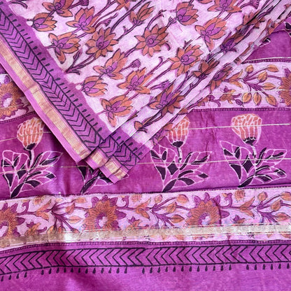 ChanderiSilk Pink Saree