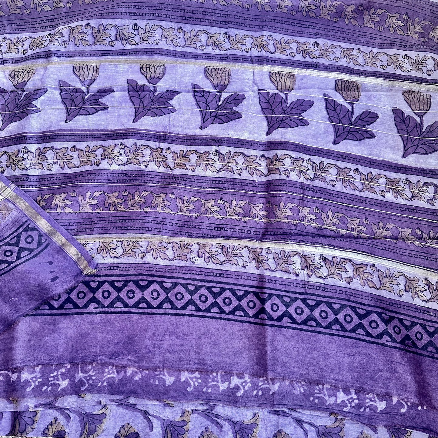 ChanderiSilk Purple Saree