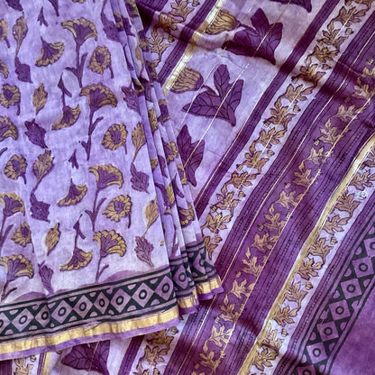 ChanderiSilk Purple Saree