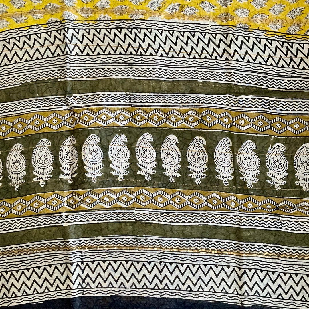 ChanderiSilk Yellow Saree