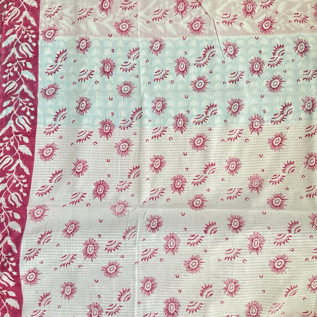 Mulmul BluePink Saree