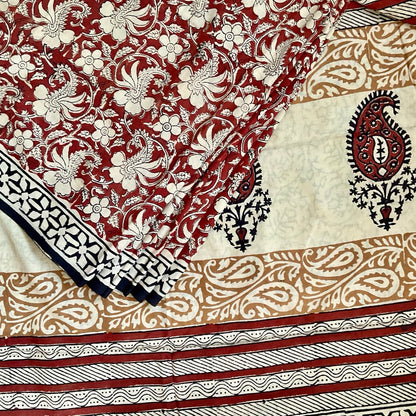 Mulmul Maroon Saree