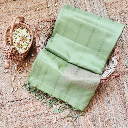 Nalina P.Green Soft Silk Saree - SSD03