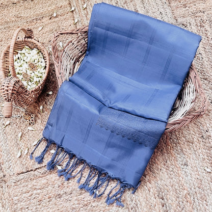 Nalina P.Blue Soft Silk Saree - SSD04