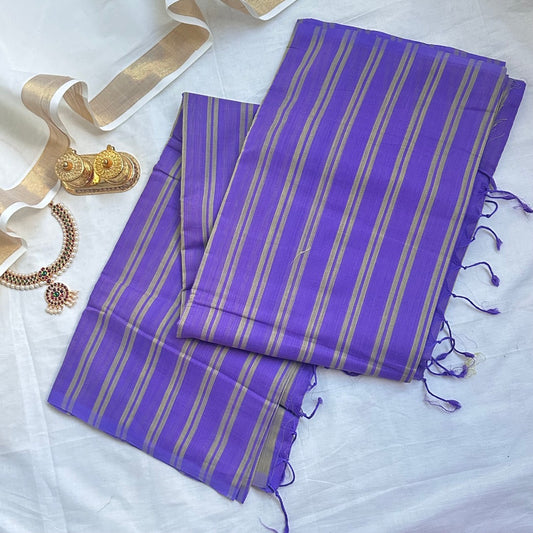 Mangalgiri Violet Cotton Saree- MCCH11