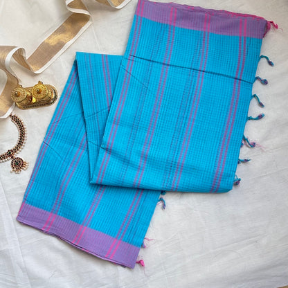 Mangalgiri Purple Cotton Saree- MCCH01