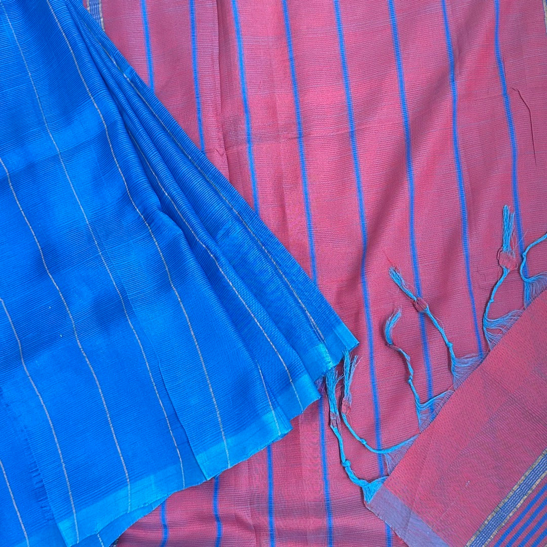 Mangalgiri Pattu Blue Saree - MPH04