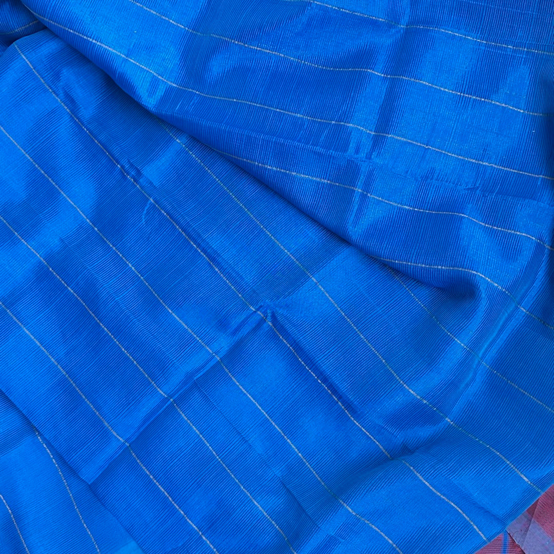 Mangalgiri Pattu Blue Saree - MPH04