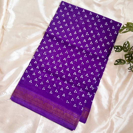 Sungudi Achukattu Cotton Violet Saree