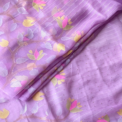 Maslin Silk Lilac Saree